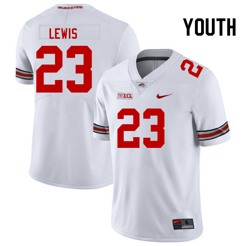 Ohio State Buckeyes Parker Lewis Youth #23 White Authentic Stitched College Football Jersey